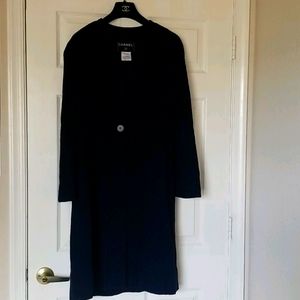 Chanel wool one button trench coat
